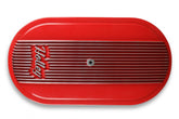 Vintage Series Oval Air Cleaner Gloss Red Machined 2.5 X 17 X 9 Inch Red Cotton Gauze Filter Element Single 4-bbl Baseplate Holley