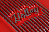 Vintage Series Oval Air Cleaner Gloss Red Machined 2.5 X 17 X 9 Inch Red Cotton Gauze Filter Element Single 4-bbl Baseplate Holley