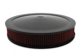 4500 Drop Base Air Cleaner Black w/3 Red Washable Gauze Filter 16 X 3 Chrome or EDP Black Drop-Base Air Cleaner for 4500 Series Carburetors with 7-1/4 Diameter Neck Holley