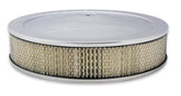 Sniper Air Cleaner Assembly, 14 X 4 Chrome Finish Stamped Steel Air Cleaner Assembly with Paper Filter Element Holley