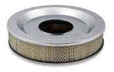 Sniper Air Cleaner Assembly, 14 X 4 Chrome Finish Stamped Steel Air Cleaner Assembly with Paper Filter Element Holley