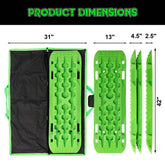 Rhino USA Recovery Traction Boards - Green (Pair)