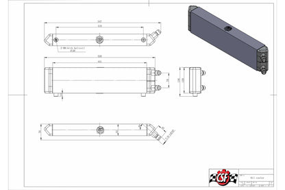 CSF Universal Dual-Pass Oil Cooler | 22x5x2.25in, -10AN, 8-Row | 8066