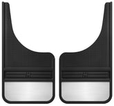 Husky Liners Universal 12in Wide Black Rubber Front Mud Flaps w/ Weight