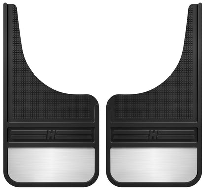 Husky Liners MudDog Universal Front Mud Flaps | 12 in Wide Black Rubber, Weighted | 55001