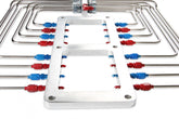 Blower Injector Plate Polished Finish Red & Blue Plumbing Blower Injector Plate For 6-71/8-71 Roots Blower W/ Plumbing NOS