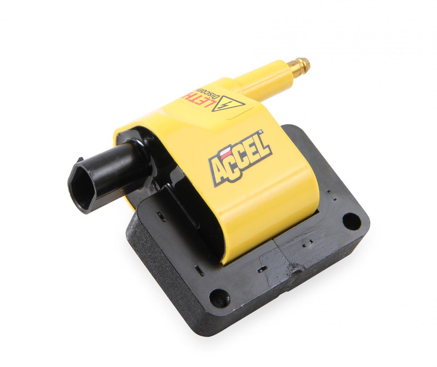 Ignition Coil- Supercoil- Dodge/Jeep/Plymouth/Chrysler Remote-Yellow-Individual This Supercoil Ignition Coil Fits Dodge Magnum Truck / Jeep 1990-2002 ACCEL
