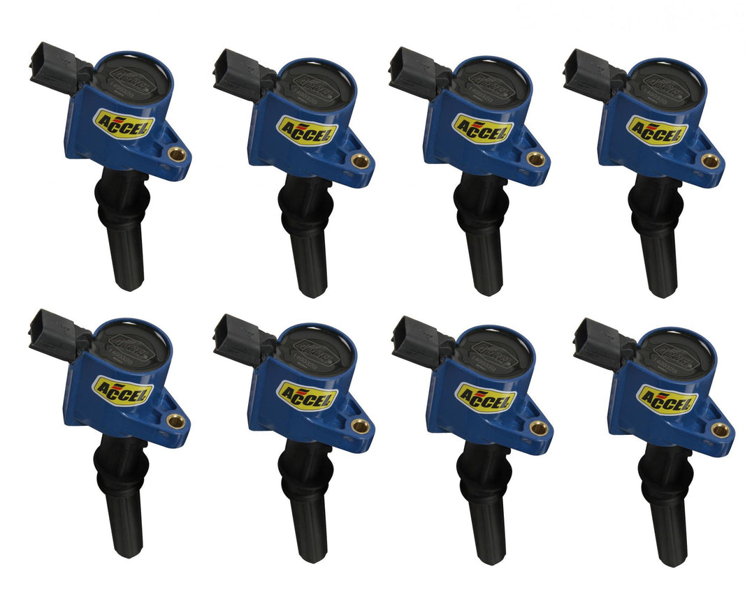 8 Pack Of Ignition Coil-On-Plug Style Ignition Coils Are Direct Plug Replacements For OEM Coils Blue ACCEL