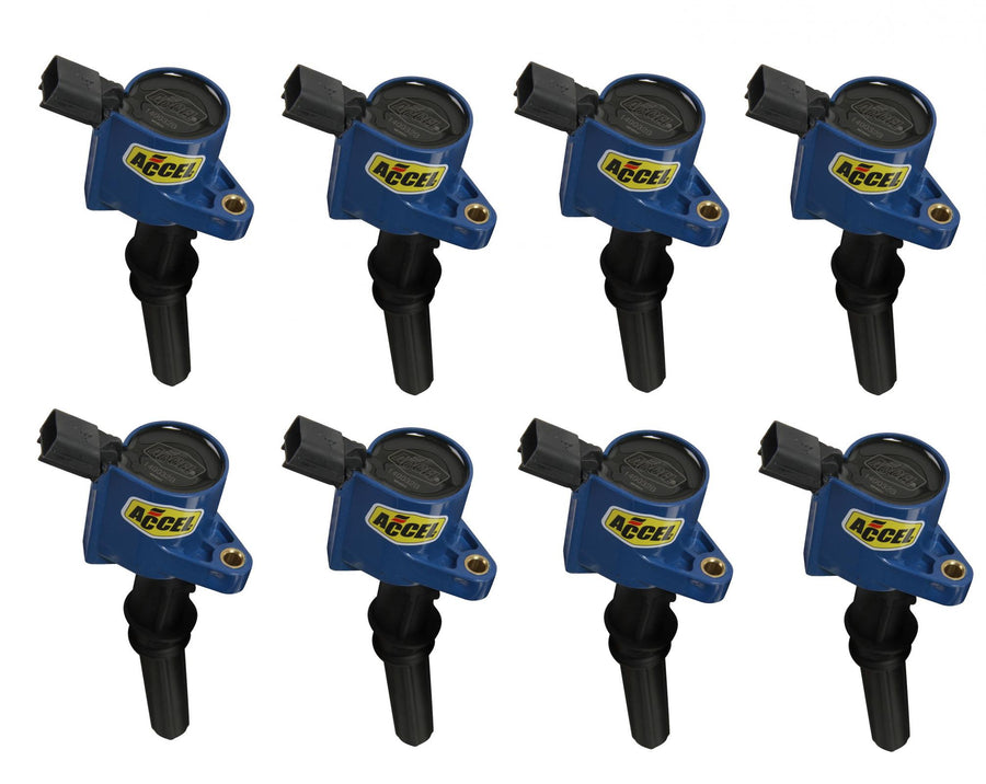8 Pack Of Ignition Coil-On-Plug Style Ignition Coils Are Direct Plug Replacements For OEM Coils Blue ACCEL