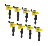 Direct Ignition Coil Kit Supercoil- 2004-2008 Ford 4.6L/5.4L/6.8L 3-Valve- Yellow- 8-Pack Supercoil With Shorter Black Boot For 2004-2008 Ford Modular 3V 4.6L/ 5.4L / 6.8L V10 Engines ACCEL