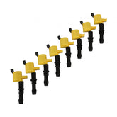 Direct Ignition Coil Kit Supercoil- 2004-2008 Ford 4.6L/5.4L/6.8L 3-Valve- Yellow- 8-Pack Supercoil With Shorter Black Boot For 2004-2008 Ford Modular 3V 4.6L/ 5.4L / 6.8L V10 Engines ACCEL