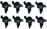 Direct Ignition Coil Kit Supercoil 2004-2008 Ford 4.6L/5.4L/6.8L 3-Valve- Blue 8-Pack Supercoil With Shorter Black Boot For 2004-2008 Ford Modular 3V 4.6L/ 5.4L / 6.8L V10 Engines ACCEL