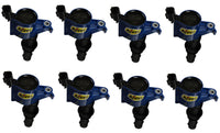 Direct Ignition Coil Kit Supercoil 2004-2008 Ford 4.6L/5.4L/6.8L 3-Valve- Blue 8-Pack Supercoil With Shorter Black Boot For 2004-2008 Ford Modular 3V 4.6L/ 5.4L / 6.8L V10 Engines ACCEL