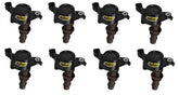 Direct Ignition Coil Kit Supercoil 2008-2014 Ford 4.6L/5.4L/6.8L 3-Valve, 8-Pack Supercoil With Extended Brown Boot For 2008-2014 Ford Modular 3V 4.6L/ 5.4L / 6.8L V10 Engines, Black ACCEL