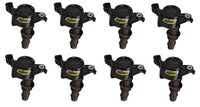 Direct Ignition Coil Kit Supercoil 2008-2014 Ford 4.6L/5.4L/6.8L 3-Valve, 8-Pack Supercoil With Extended Brown Boot For 2008-2014 Ford Modular 3V 4.6L/ 5.4L / 6.8L V10 Engines, Black ACCEL
