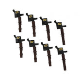 Direct Ignition Coil Kit Supercoil 2008-2014 Ford 4.6L/5.4L/6.8L 3-Valve, 8-Pack Supercoil With Extended Brown Boot For 2008-2014 Ford Modular 3V 4.6L/ 5.4L / 6.8L V10 Engines, Black ACCEL