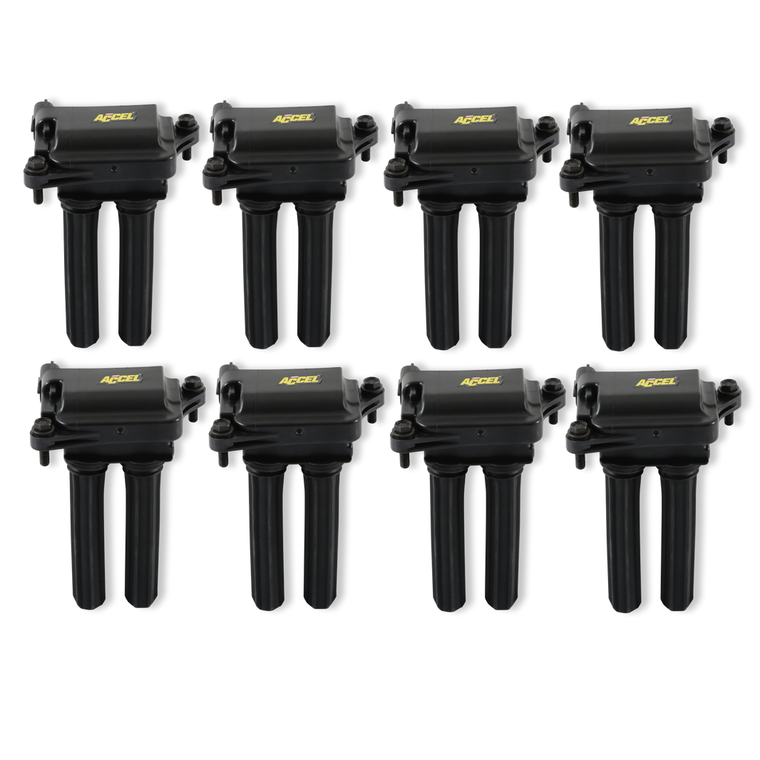 Direct Ignition Coil Kit Supercoils 8-Pack 05-24 5.7L/6.1L/6.2L/6.4L Gen 3 Hemi Black ACCEL