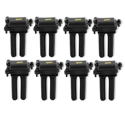 Direct Ignition Coil Kit Supercoils 8-Pack 05-24 5.7L/6.1L/6.2L/6.4L Gen 3 Hemi Black ACCEL