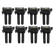 Direct Ignition Coil Kit Supercoils 8-Pack 05-24 5.7L/6.1L/6.2L/6.4L Gen 3 Hemi Black ACCEL