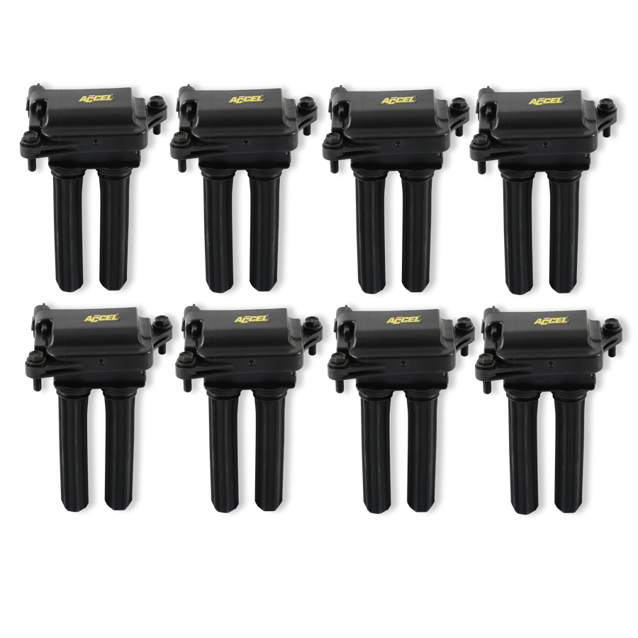 Direct Ignition Coil Kit Supercoils 8-Pack 05-24 5.7L/6.1L/6.2L/6.4L Gen 3 Hemi Black ACCEL