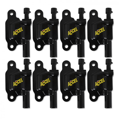 Direct Ignition Coil Kit Supercoil -Gm Ls2, Ls3 And Ls7 Black 8-Pack Supercoil For GM Ls2, Ls3, And Ls7- Black, 8 Pack ACCEL