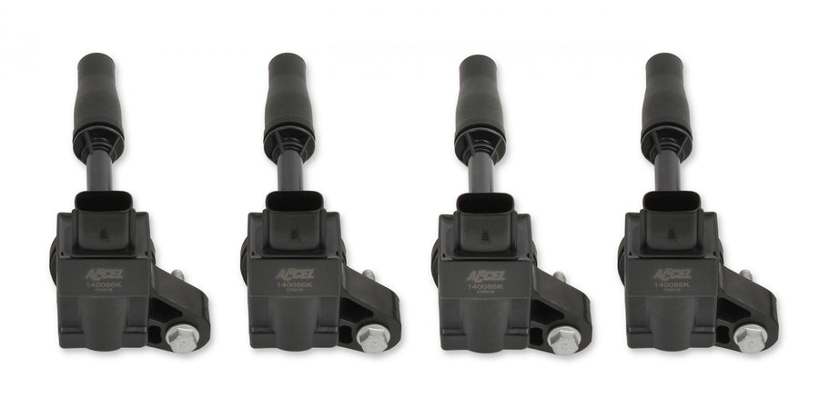 Ignition Coils General Motors 2.0L Turbo, 2.5L, Engines, Black, 4-Pack Fits 2013-2018, Buick, Cadillac, Chevy, Gmc 2.0L Turbo And 2.5L 4-Cylinder Engines ACCEL