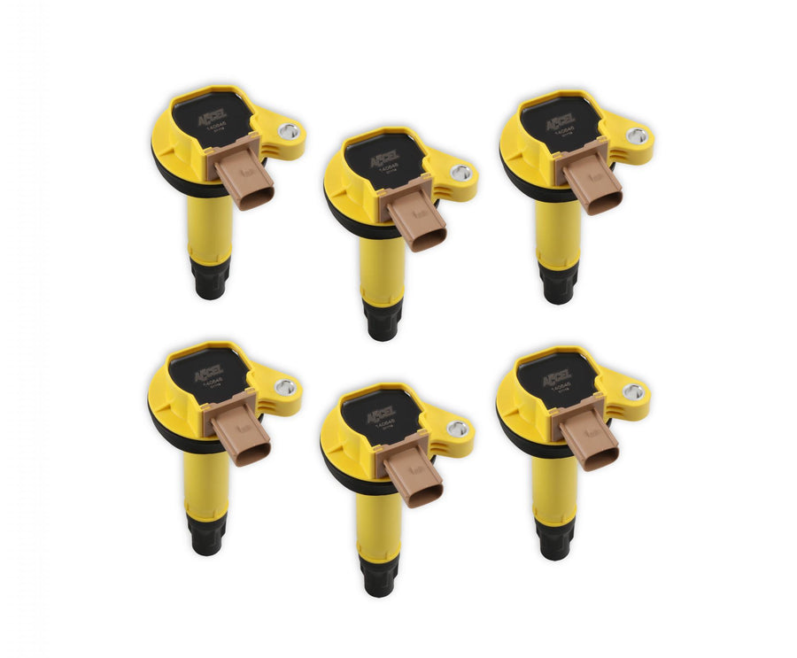 Direct Ignition Coil Kit- Supercoil- 2010-2016 Ford Ecoboost 3.5L V6- 6-Pack (3-Pin) Yellow Brand Supercoil Direct OEM Replacement ACCEL