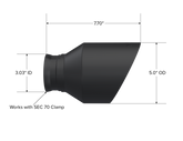 MBRP 15-23 Dodge Charger 5.7L/6.2L/6.4L T304 3in ID / 5in OD Out / 8in Length Angle Cut Black Tip