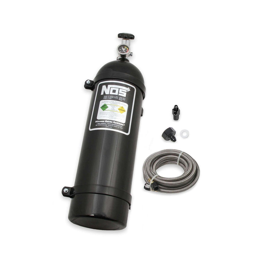 Nitrous Bottle 15 Lb Nitrous Bottle W/ Black Finish & Super Hi Flo Valve W/ Mounting Brackets & Gauge NOS