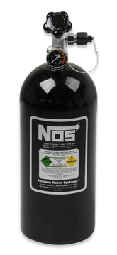 Nitrous Bottle 10 Lb Nitrous Bottle W/ Black Finish & Super Hi Flo Valve Includes Racer Safety Blow-Off & Gauge NOS
