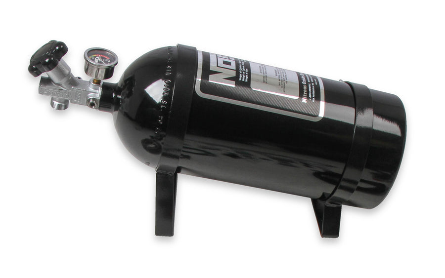 Nitrous Bottle 10 Lb Nitrous Bottle W/ Black Finish & Super Hi Flo Valve W/ Mounting Brackets & Gauge NOS