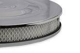 Air Cleaner 14 Inch Diameter x 2-1/4 Inch Tall Chrome Fits 5-1/8 Inch Diameter Carb Neck Mr Gasket