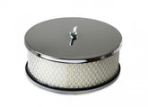 Air Cleaner 6-1/2 Inch Diameter, 2-7/16 Inch Tall Chrome Fits 5-1/8 Inch Diameter Carb Neck Mr Gasket