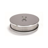 Air Cleaner 6-1/2 Inch Diameter, 2 Inch Tall Chrome Fits 5-1/8 Inch Diameter Carb Neck Mr Gasket