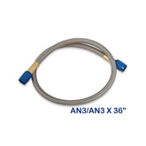 Stainless Steel Braided Hose -3An 3 Foot Blue Stainless Steel Braided Hoses NOS
