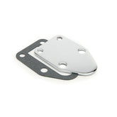 Fuel Pump Block Off Plate -Chrome Fits Carbureted Small Block Chevrolet 265-400 Mr Gasket