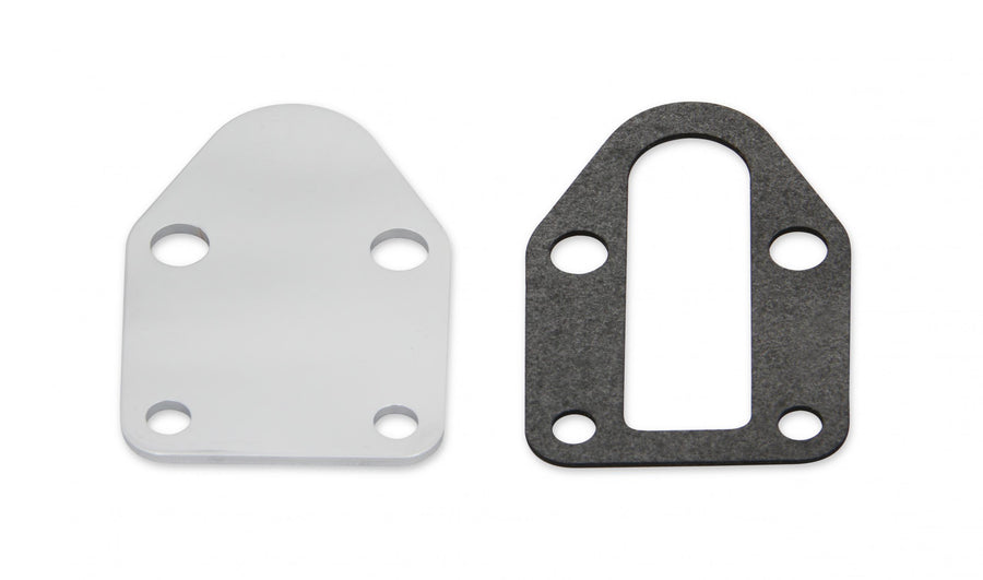 Fuel Pump Block Off Plate -Chrome Fits Carbureted Small Block Chevrolet 265-400 Mr Gasket
