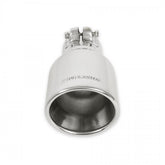 Exhaust Tip Exhaust Tip 4.00 Inch Rolled Angle Polished SS Fits 2.50 Inch Tubing Clamp On Flowmaster