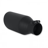 Exhaust Tip Exhaust Tip 4.5 Inch Black Angle Cut Fits 2.5 Inch Tubing, 11.00-In Long Clamp On Flowmaster