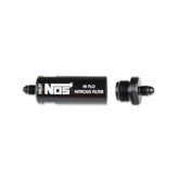 In-Line Hi-Flow Nitrous Filter 4An Black High Pressure Nitrous Filter -4An X -4An In-Line Billet Aluminum (140 Micron) NOS