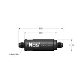 In-Line Hi-Flow Nitrous Filter 6An Black High Pressure Nitrous Filter -6An X -6An In-Line Billet Aluminum (140 Micron) NOS