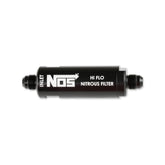 In-Line Hi-Flow Nitrous Filter 6An Black High Pressure Nitrous Filter -6An X -6An In-Line Billet Aluminum (140 Micron) NOS