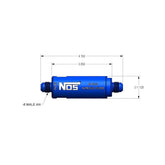 In-Line Hi-Flow Nitrous Filter 6An Blue High Pressure Nitrous Filter -6An X -6An In-Line Billet Aluminum (140 Micron) NOS