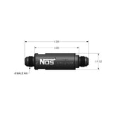 In-Line Hi-Flow Nitrous Filter 8An Black High Pressure Nitrous Filter -8An X -8An In-Line Billet Aluminum (140 Micron) NOS