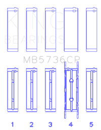 King Engine Bearings Ford Powerstroke 6.0L/6.4L Diesel Crankshaft Main Bearing Set - Size STD