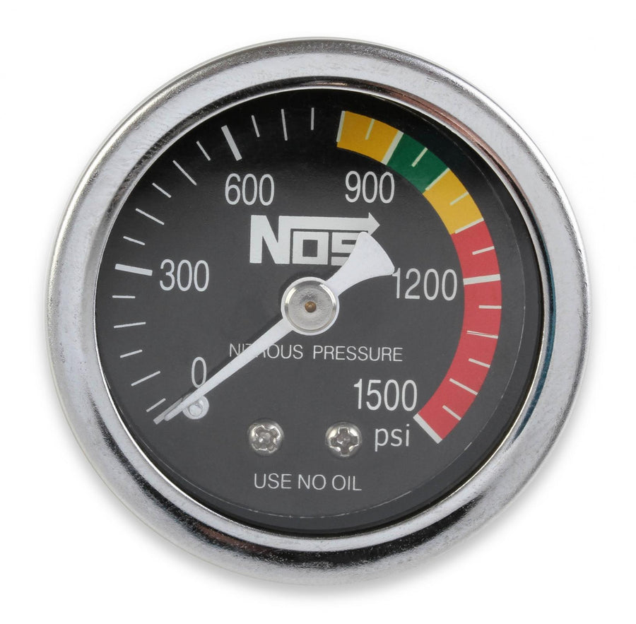 Nitrous Gauge W/ Adapter Nitrous Gauge Black 1-1/2 NOS