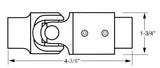 Borgeson Steering U-Joint/Vibration Damper; Polished Stainless; 3/4-36 X 3/4DD 163449