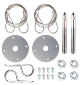Hood Or Deck Pin Kit Competition With Lanyards Hood pin Kit with hairpin style clips, lanyard cables, and scuff plates Mr Gasket