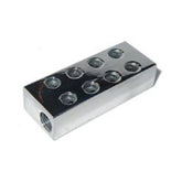 Nitrous Distribution Block Nitrous Distribution Block 2 In 16 Out 1/8 Npt Siamese Block Chrome Polished NOS