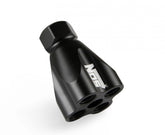 Showerhead Distribution Block Inlet -8 An O-Ring Female Port Outlet: (4) X -6 An O-Ring Female Port No Fittings Black Anodized NOS